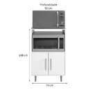 Armário De Cozinha Para Forno Multi 2 Pt Branco