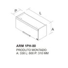 Armário De Cozinha Para Geladeira 1 Porta Horizontal Basculan