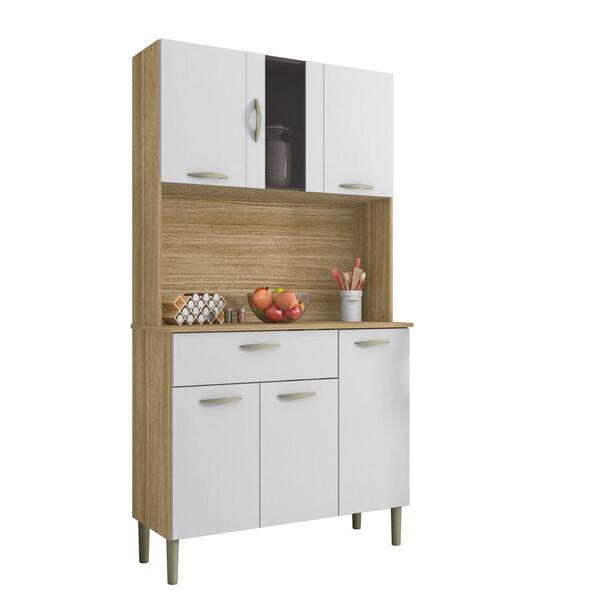 Armário De Cozinha Pequeno 6 Portas 1 Gaveta Pan Kits Paraná