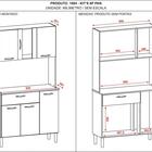 Armário De Cozinha Pequeno 6 Portas 1 Gaveta Pan Kits Paraná