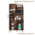 Armário De Cozinha Pequeno 90 Cm 3 Portas 1 Gaveta Carvalho G
