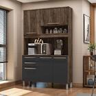 Armário De Cozinha Pequeno Carvalho Grafite Niterói Madine