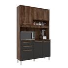 Armário De Cozinha Pequeno Carvalho Grafite Niterói Madine