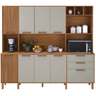 Armário De Cozinha Porto 9 Portas 2 Gavetas Indekes Cor Freij