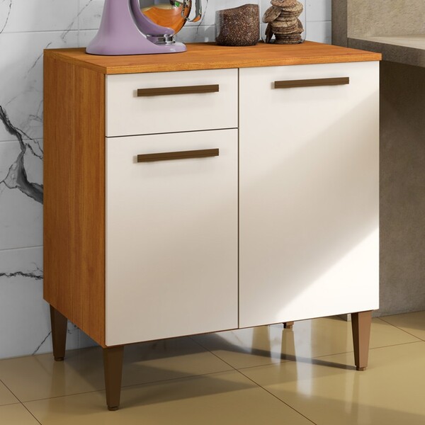 Armário De Cozinha Porto Alegre 2 Portas 1 Gaveta Nature/off