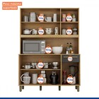 Armário De Cozinha Rubi 5 Portas 1 Gaveta Com Vidro Cinamomo/