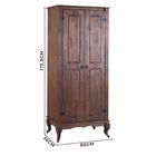 Armário De Cozinha Rústico Madeira Maciça 02 Portas Marrom 40