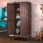 Armário De Cozinha Rústico Madeira Maciça 02 Portas Marrom 40