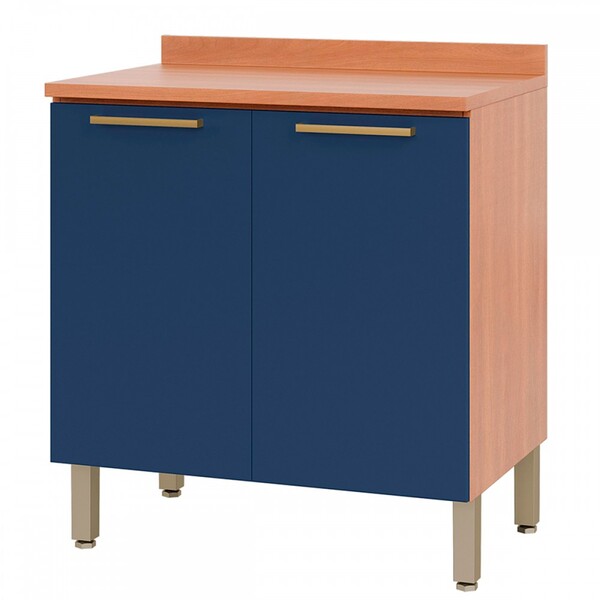 Armário De Cozinha Sálvia 2 Portas 1 Prateleira Freijó/azul -