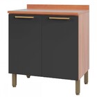 Armário De Cozinha Sálvia 2 Portas 1 Prateleira Freijó/grafit