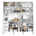 Armário De Cozinha São Luis 8 Portas 3 Gavetas Branco - Kaiki