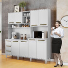 Armário De Cozinha São Luis 8 Portas 3 Gavetas Branco - Kaiki