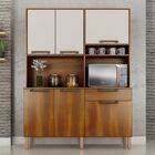 Armário De Cozinha Siena 6 Portas  E 1 Gaveta Sallêto Nogal/o