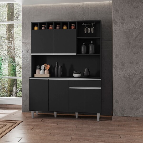 Armário De Cozinha Siena A03 6 Portas E 1 Gaveta - Amarena Mó