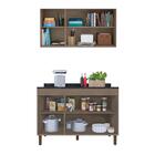 Armário De Cozinha Simples 2 Peças Malbec Avelã Jade Peternel