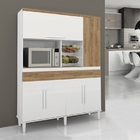 Armário de Cozinha Super Luxo Branco Canelato