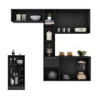 Armário De Cozinha Suspensa Com Bancada Americana Sofia Multi