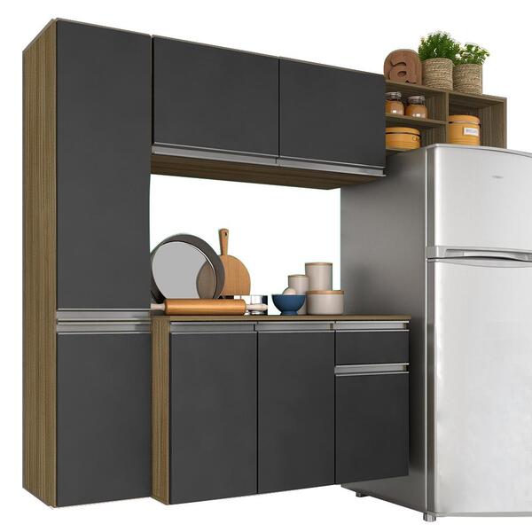 Armário De Cozinha Suspenso 4 Peças Liris Boreal/grafite - Mó