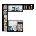 Armário De Cozinha Suspenso 4 Peças Liris Preto - Móveis Arap