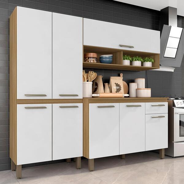 Armário De Cozinha Tieli 3 Peças Boreal/branco - Móveis Arapo