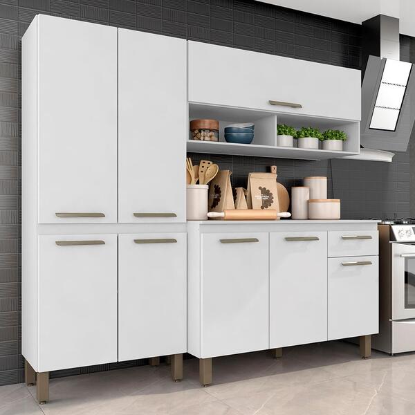 Armário De Cozinha Tieli 3 Peças Branco - Móveis Arapongas