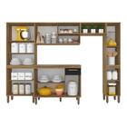 Armário De Cozinha Tieli 5 Peças Com Vidro Bor/pret - Móveis