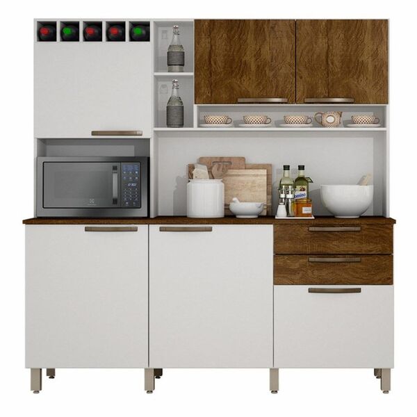 Armário De Cozinha Topázio 6 Portas E 2 Gavetas Sallêto Branc