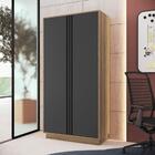 Armário De Escritório Alto Com 2 Portas 80x37x160cm Mel Grafi