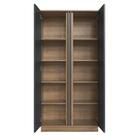 Armário De Escritório Alto Com 2 Portas 80x37x160cm Mel Grafi