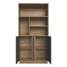 Armário De Escritório Alto Com 2 Portas E Nichos 80x37x160cm