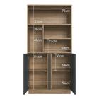 Armário De Escritório Alto Com 2 Portas E Nichos 80x37x160cm