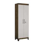 Armário De Escritório Asteca 2 Pt Ipê E Branco