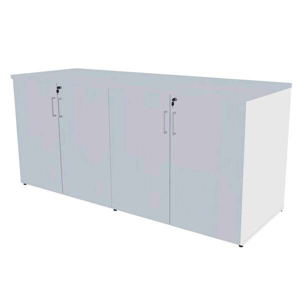 Armário De Escritório Corp 4 Pt Branco E Cinza Cristal