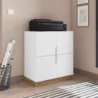 Armário De Escritório Cubic 2 Pt Branco E Freijó 76 Cm