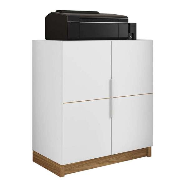 Armário De Escritório Cubic 2 Pt Branco E Freijó 76 Cm