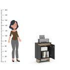 Armário De Escritório Los Angeles 2 Pt Preto E Carvalho