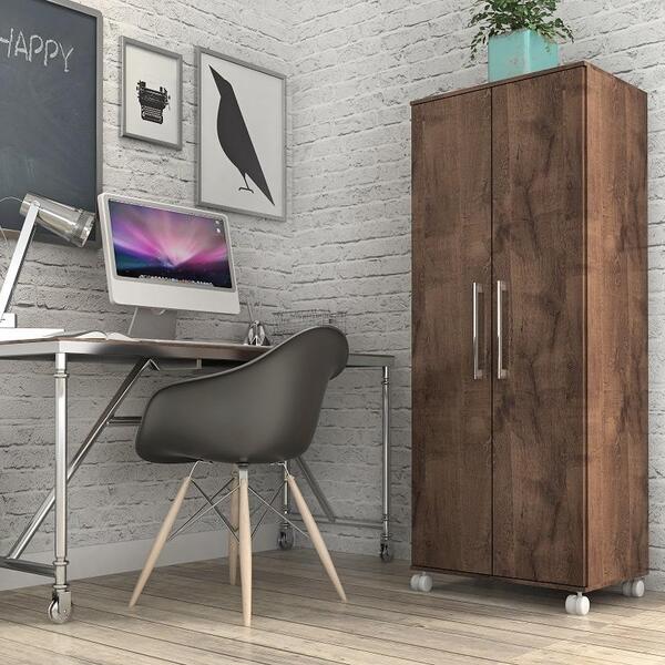 Armário De Escritório Marcela 2 Pts 4 Prateleiras 1,40m