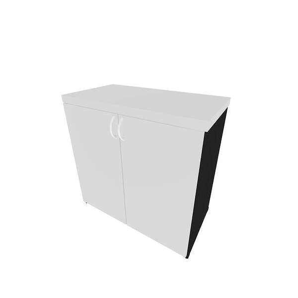 Armário De Escritório Natus 2 Pt Preto E Branco