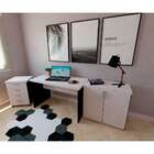 Armário De Escritório Natus 2 Pt Preto E Branco