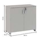 Armário De Escritório New City 2 Pt Cinza 75 Cm