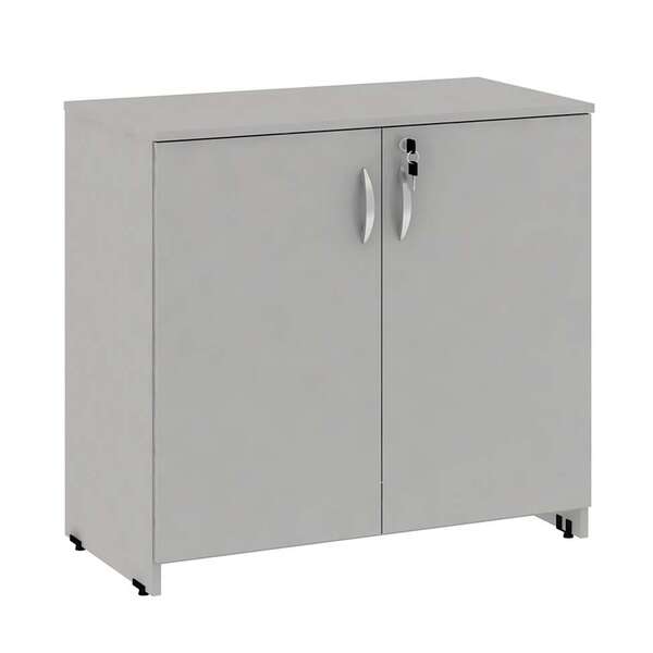 Armário De Escritório New City 2 Pt Cinza 75 Cm