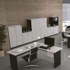 Armário De Escritório New City 2 Pt Preto Com Cinza