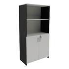 Armário De Escritório New City 2 Pt Preto E Cinza