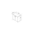 Armário De Escritório New City Ii 2 Pt Preto E Cinza