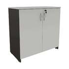 Armário De Escritório New City Ii 2 Pt Preto E Cinza