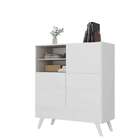 Armário De Escritório Ravi 1 Porta 4 Gavetas Branco - Moville