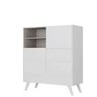 Armário De Escritório Ravi 1 Porta 4 Gavetas Branco - Moville