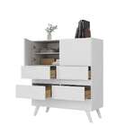 Armário De Escritório Ravi 2 Portas 4 Gavetas Branco - Moville