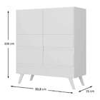 Armário De Escritório Ravi 2 Portas 4 Gavetas Branco - Moville