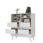 Armário De Escritório Ravi 4 Gavetas Branco - Moville